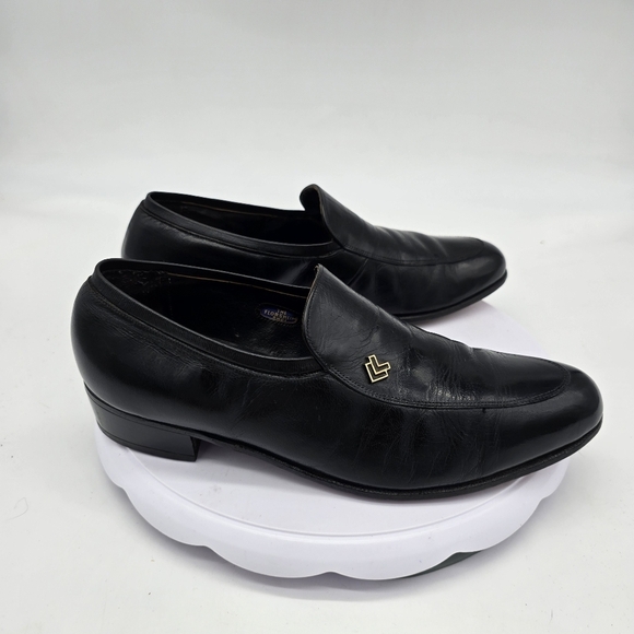 The Florsheim Shoe Men's 7.5 D Black Leather Loafers Slip-On Designer Collection - Picture 7 of 10